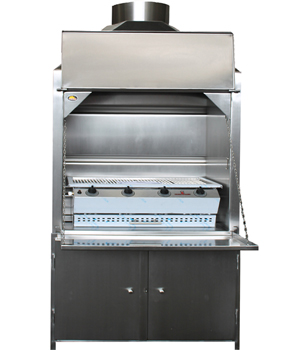 900 mm stainless steel Freestanding Braai with 4burner sizzler